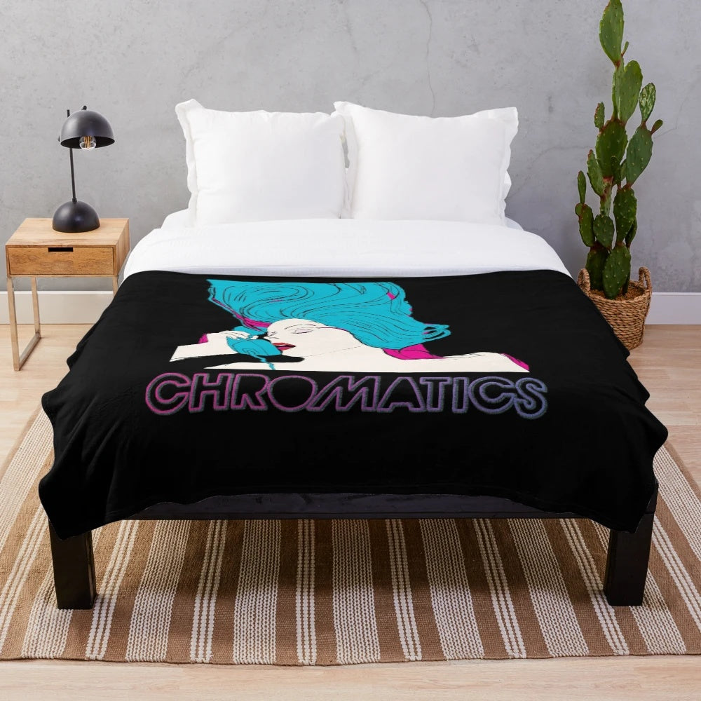 Chromatics inspired plush blanket featuring the band's logo