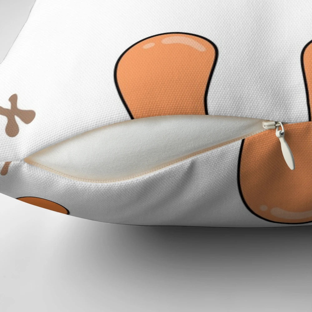 Colorful chromosome-themed pillow featuring designs inspired by the Amoeba Sisters