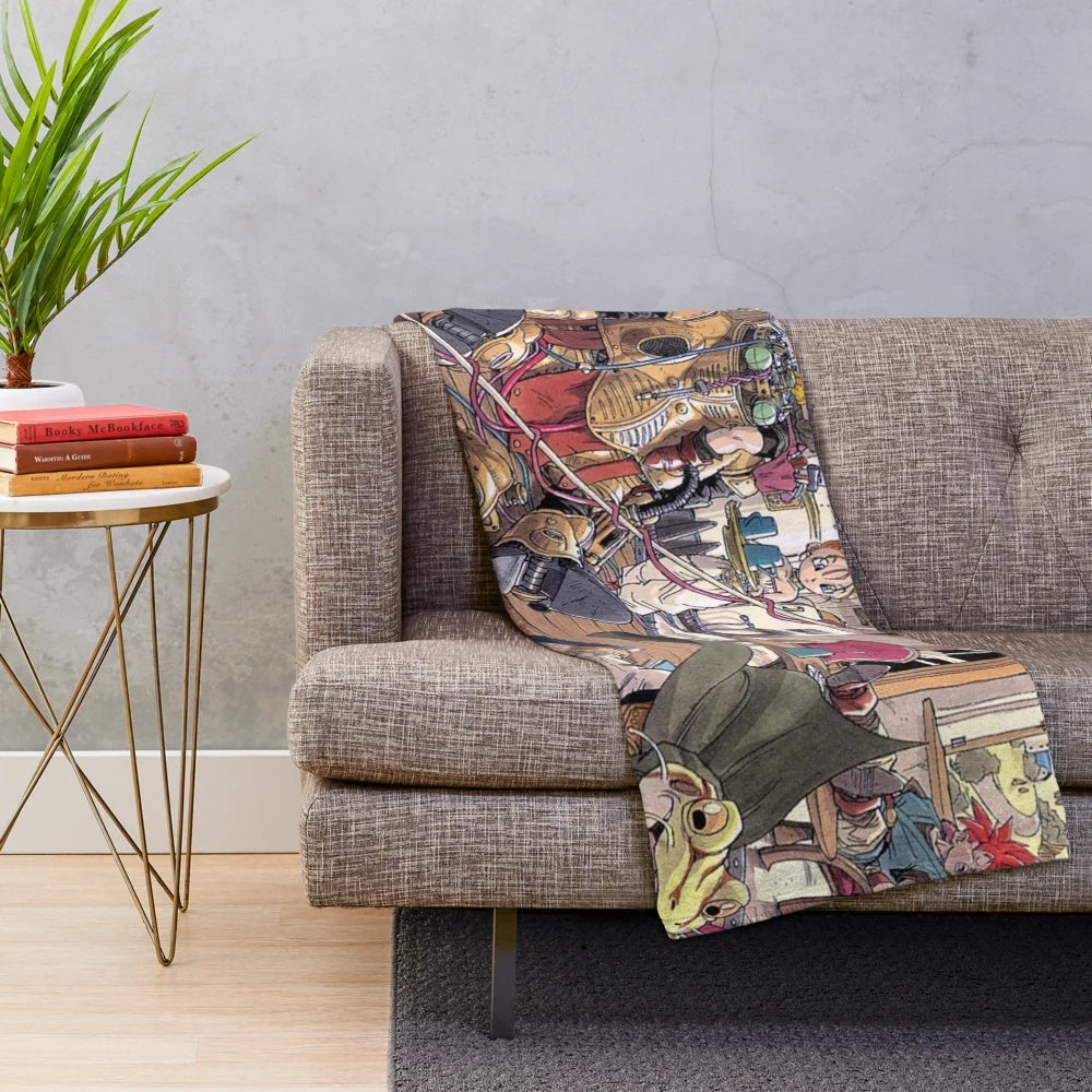 Chrono Trigger-themed plush blanket for cozy retro gaming experience