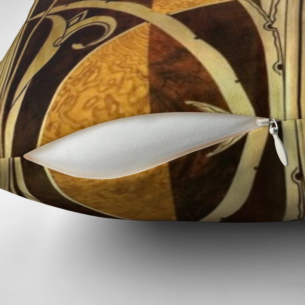 Chrysler Building inspired elevator door design printed on a decorative throw pillow