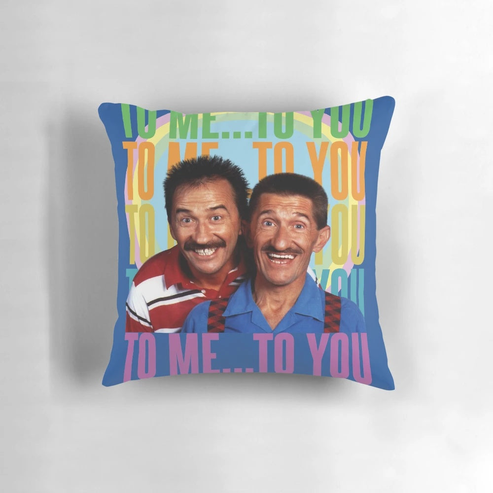 Chuckle Brothers Themed Decorative Pillow for 80s TV Show Fans