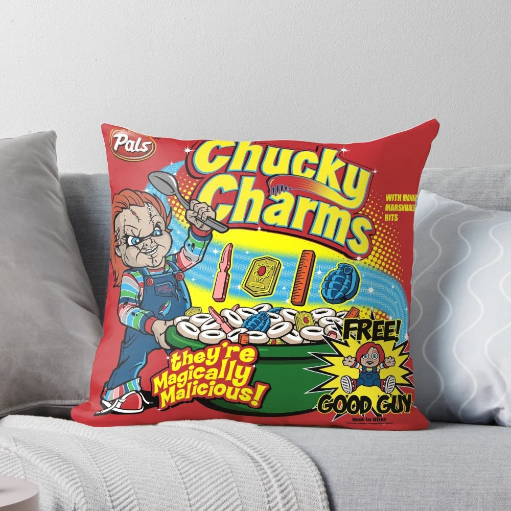Chucky Charms Pillow - Horror-themed Decorative Pillow Inspired by Child's Play