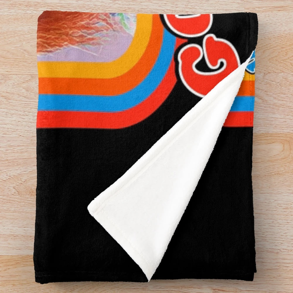 Chucky-inspired good guy plush blanket for horror movie enthusiasts