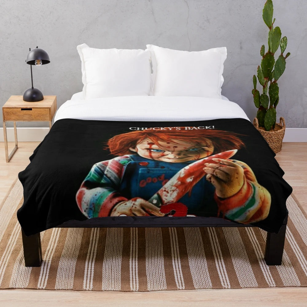 Chucky-inspired horror plush blanket