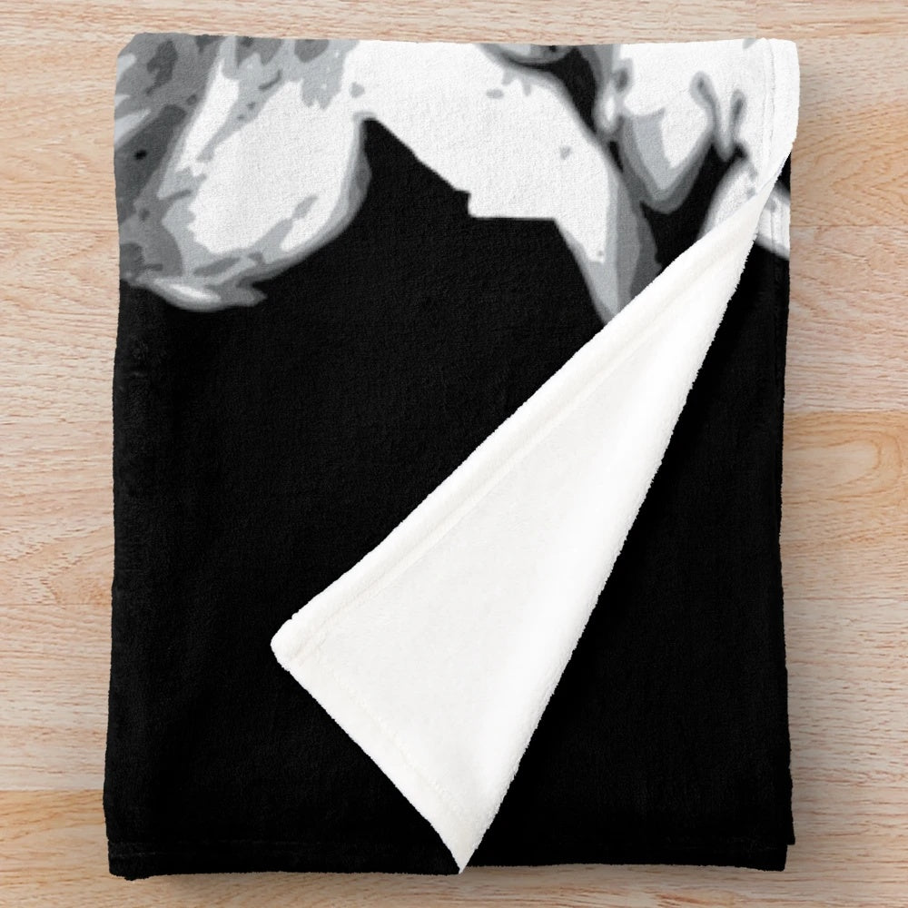 Bride of Chucky-inspired plush blanket with Chucky and Tiffany graphic