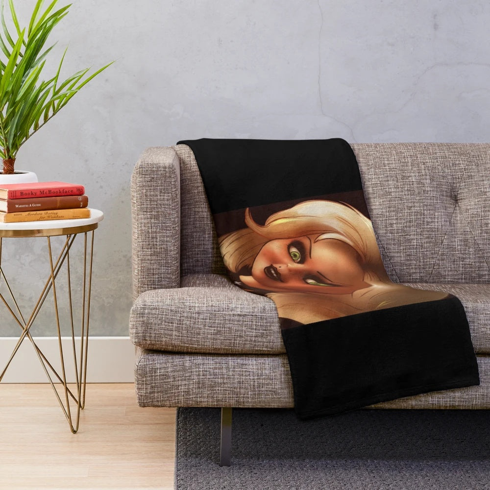 Chucky-themed plush blanket featuring the iconic horror doll