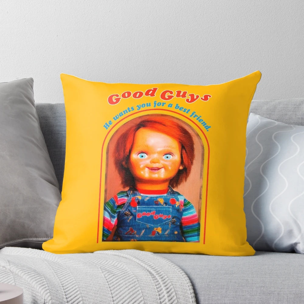 Chucky the Good Guy Doll Retro Horror Movies Pillow