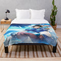 Chun Li plush blanket featuring the iconic Street Fighter character