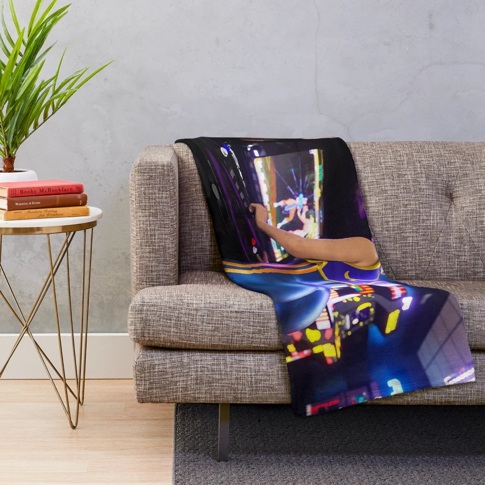 Chun Li inspired plush blanket with street fighter character design