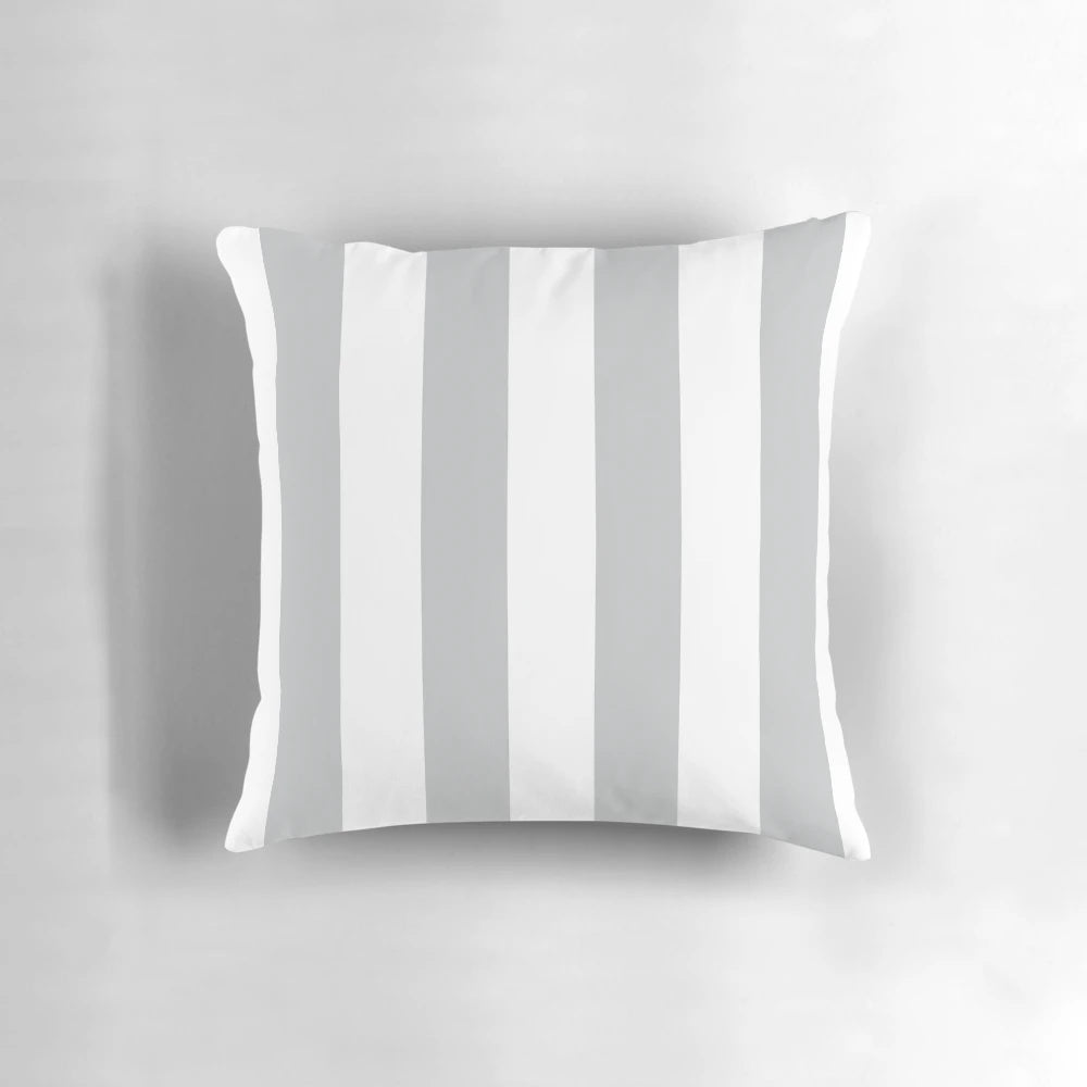 Chunky grey and white striped pillow for teen girl bedroom decor