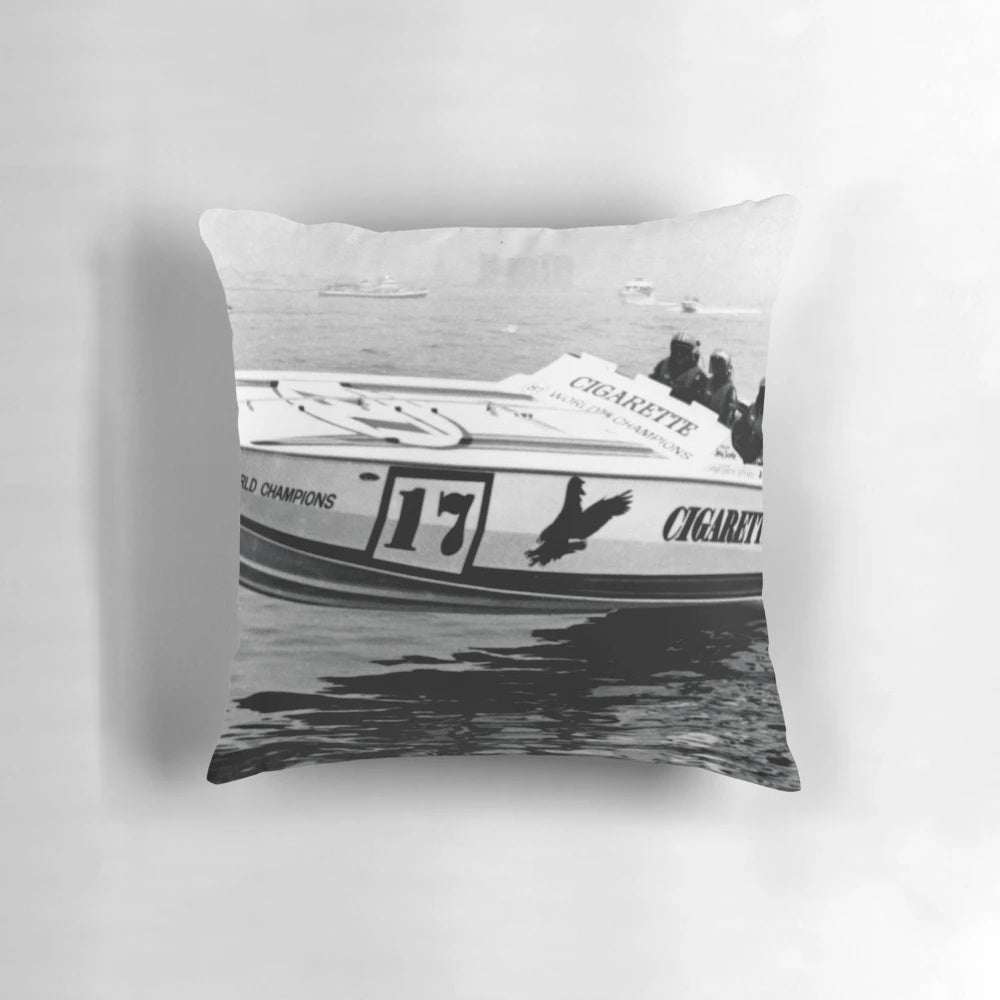 Cigarette Hawk Racing Pillow with boat racing design