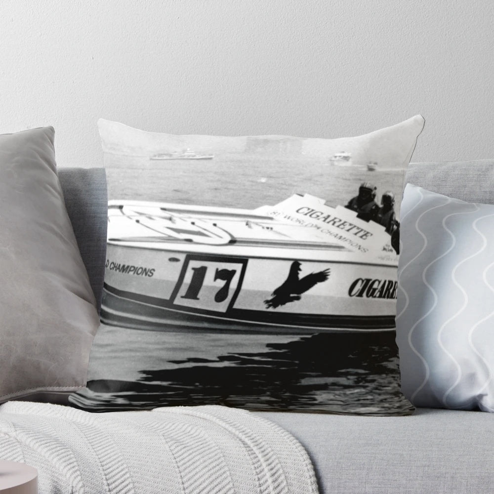 Cigarette Hawk Racing Pillow with boat racing design
