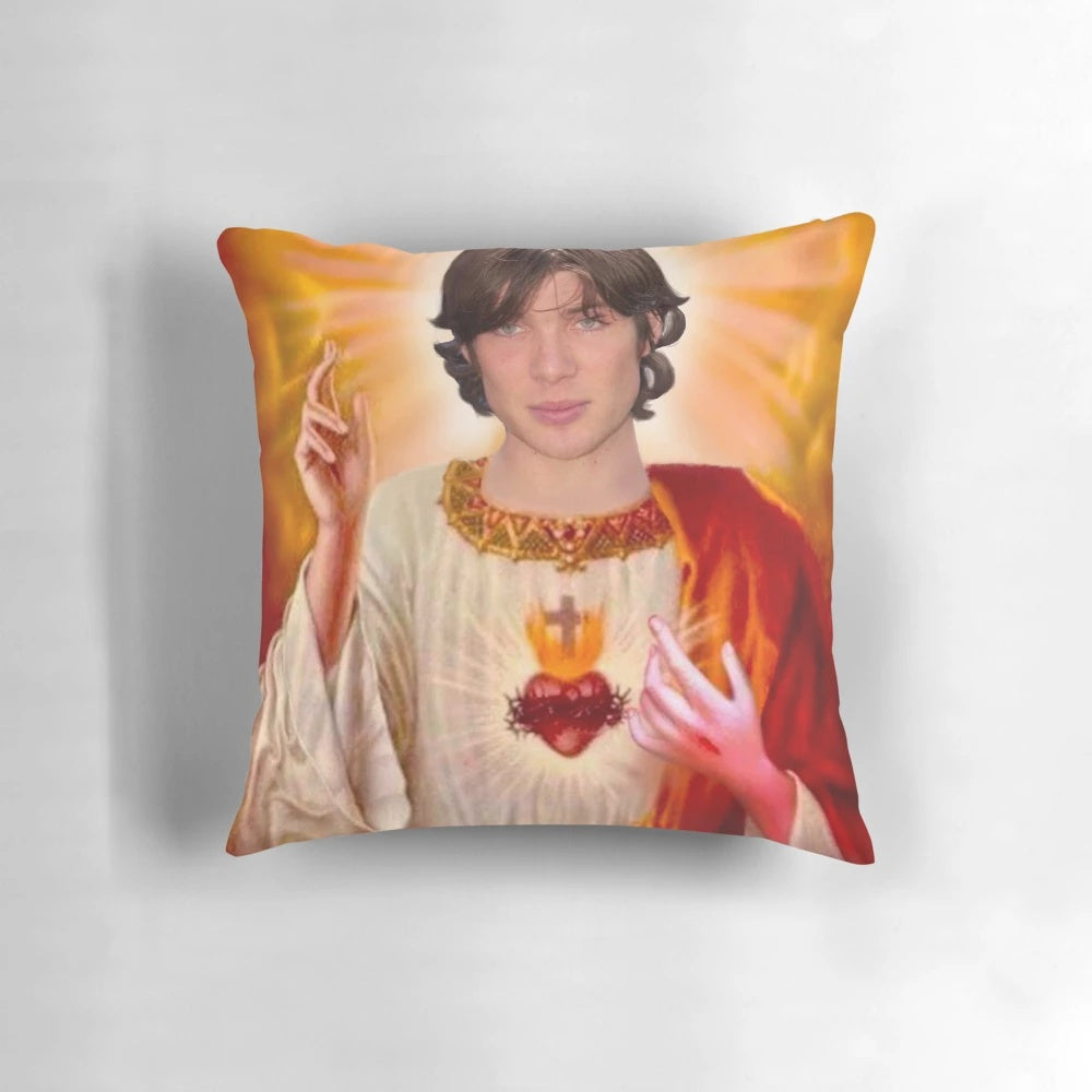 Cillian Murphy inspired decorative pillow featuring the Irish actor