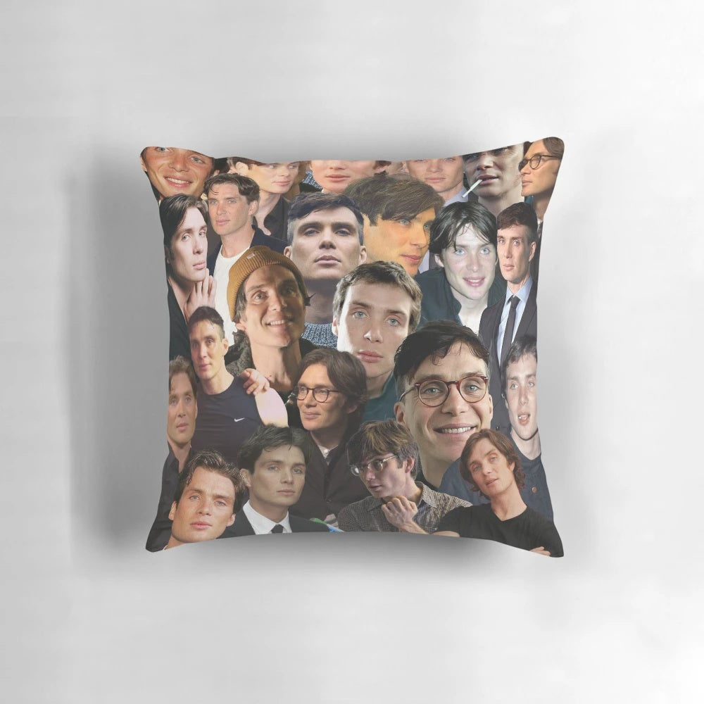 Cillian Murphy Inspired Photo Collage Pillow