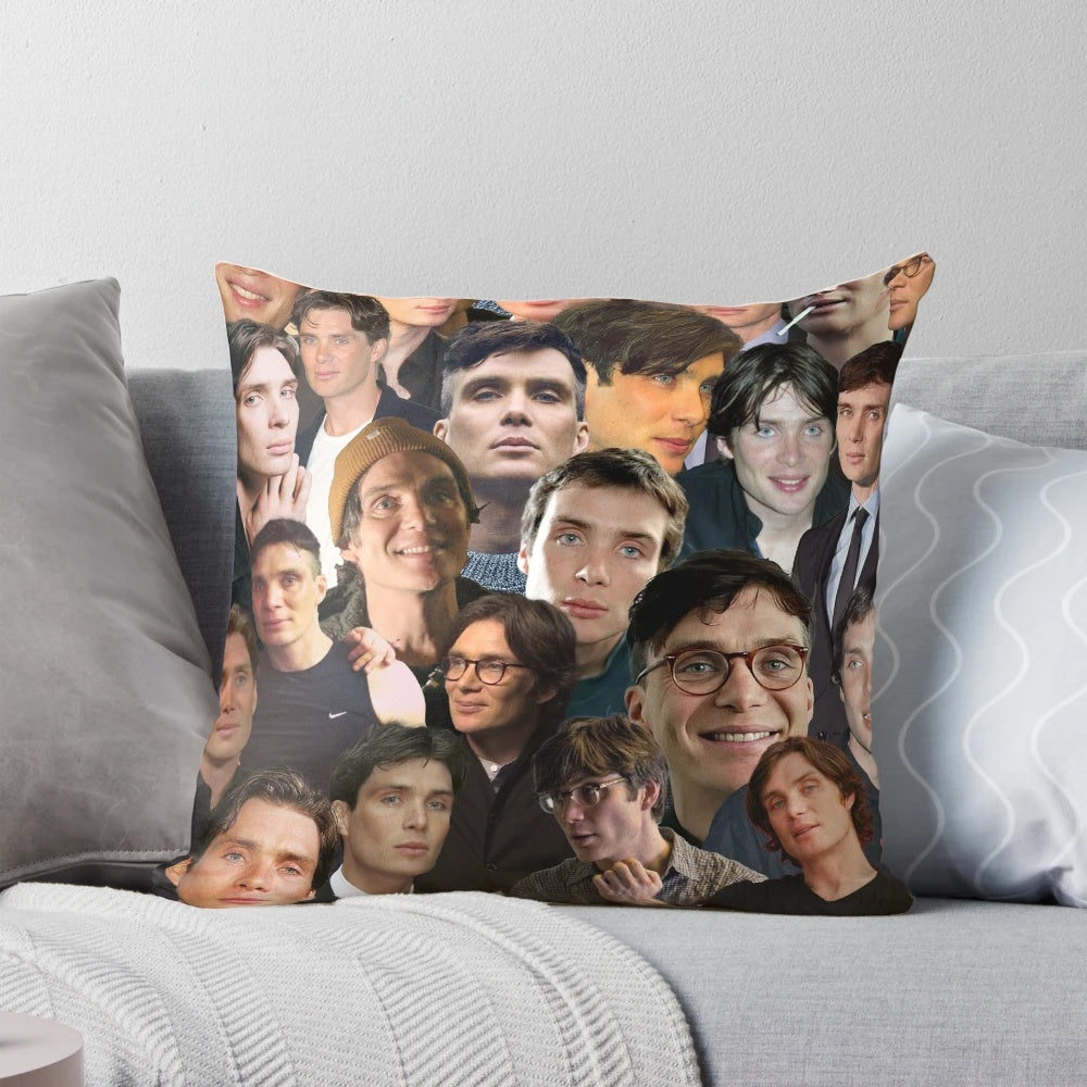 Cillian Murphy Inspired Photo Collage Pillow