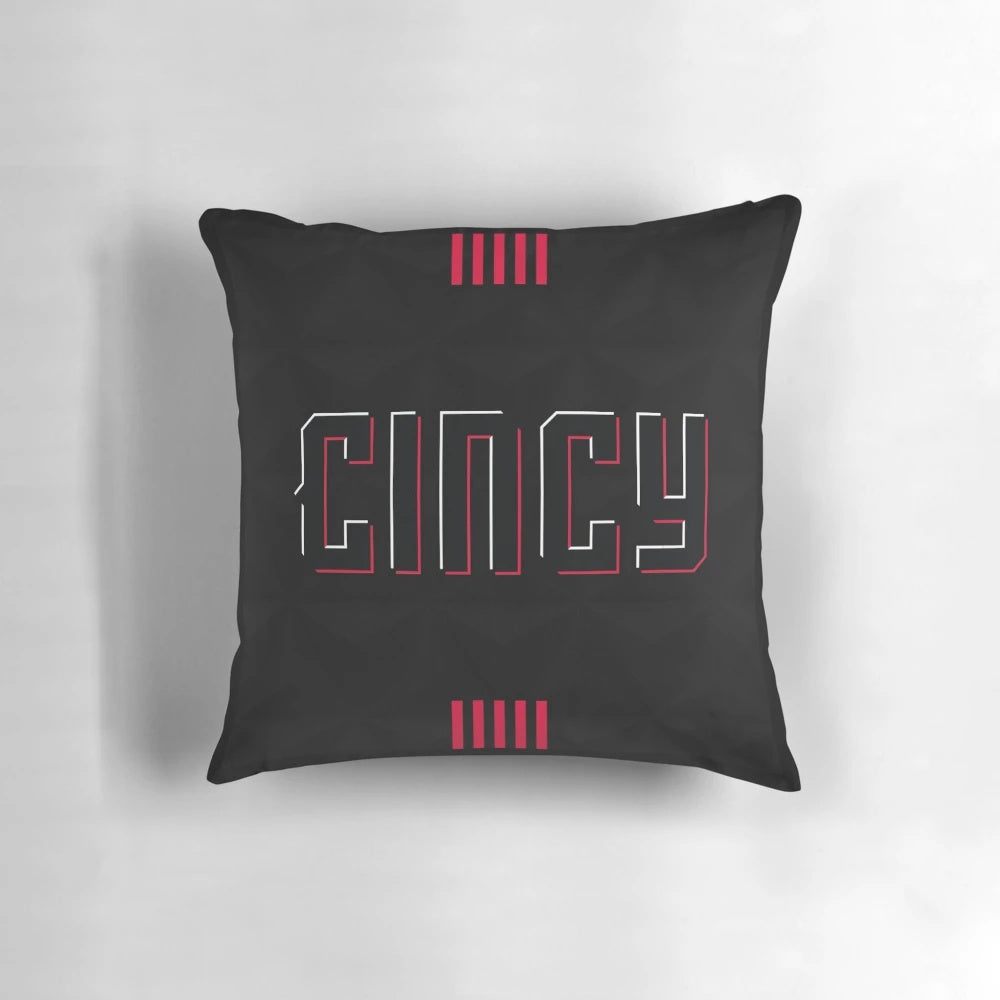 Vibrant Cincinnati Reds City Connect baseball-themed pillow