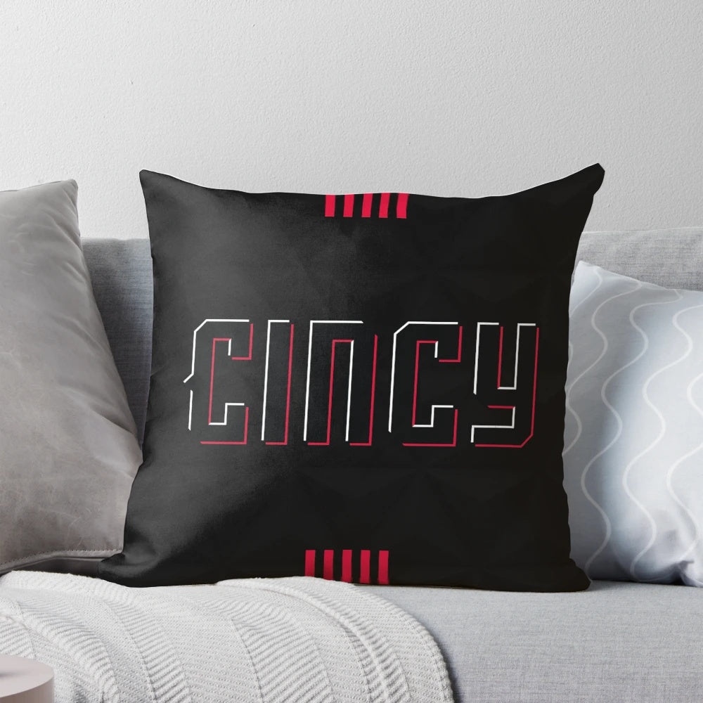 Vibrant Cincinnati Reds City Connect baseball-themed pillow