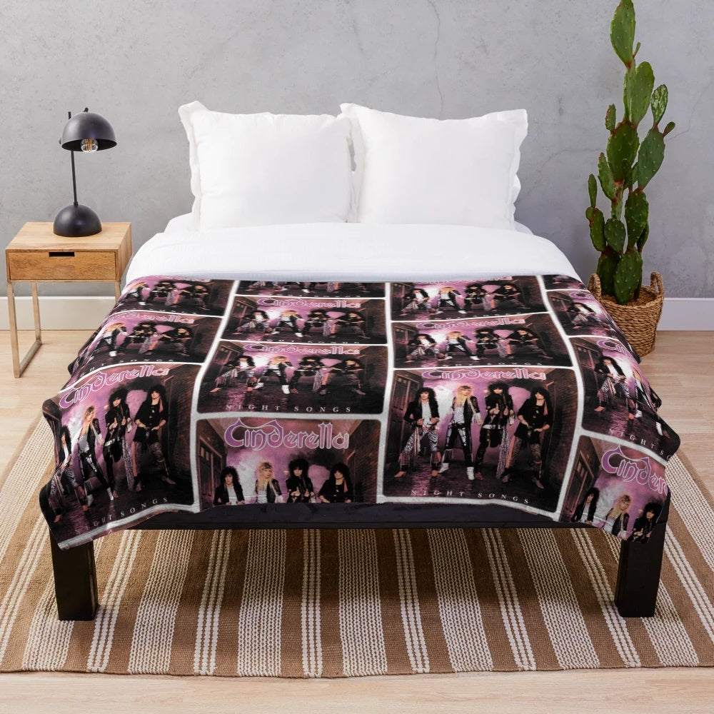 Cinderella Rock Band inspired plush blanket