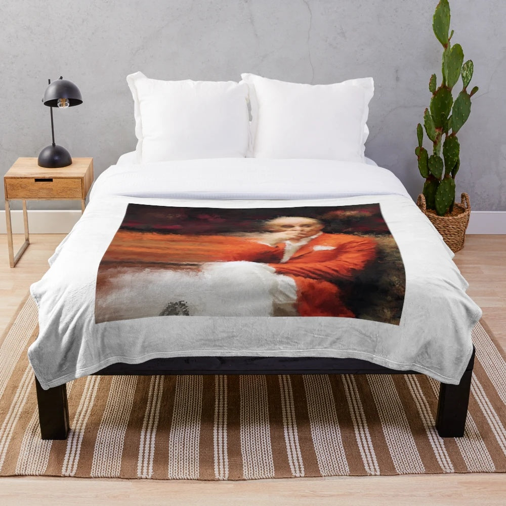 Plush blanket featuring digital acrylic painting inspired by the film "The Great Beauty