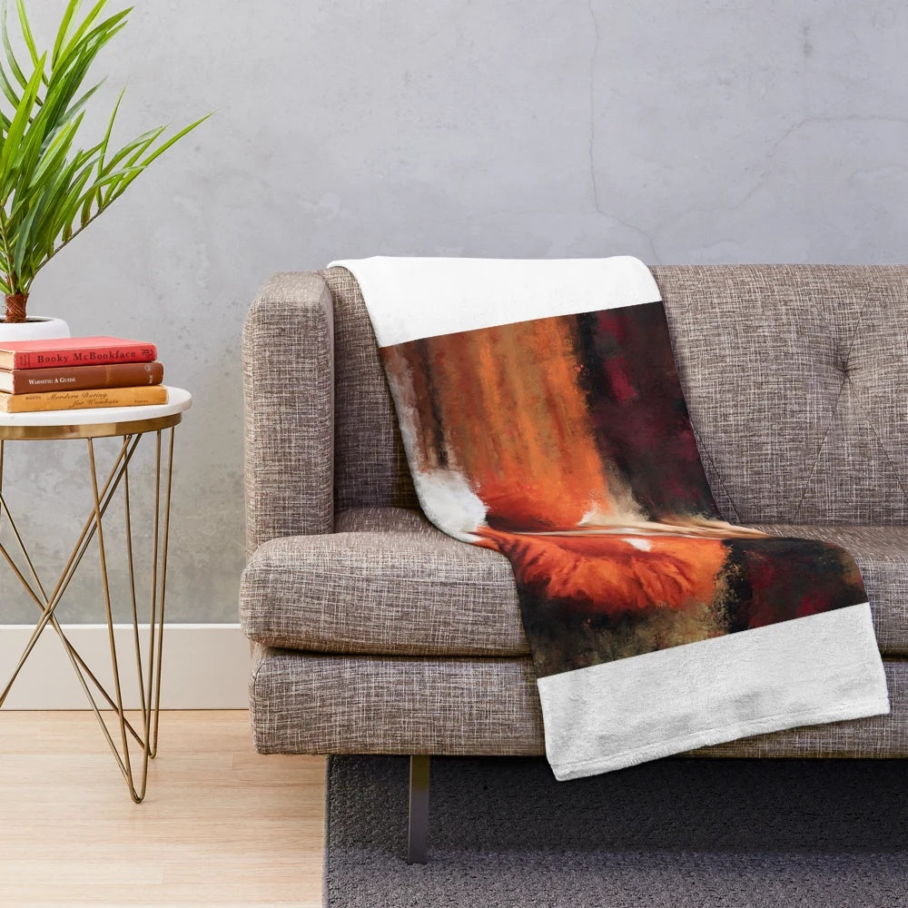 Plush blanket featuring digital acrylic painting inspired by the film "The Great Beauty