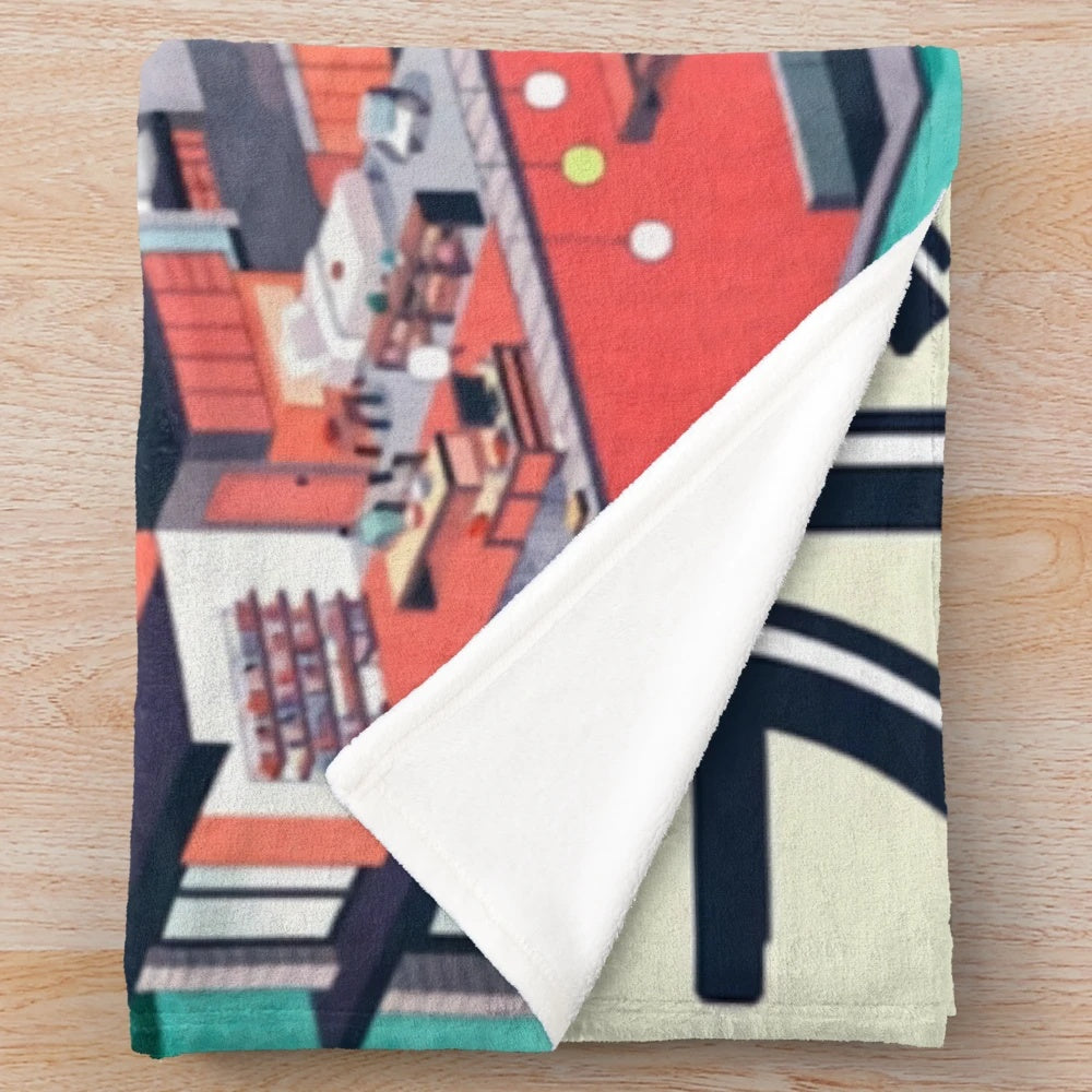 Cinematic aesthetic plush blanket featuring a portrait design