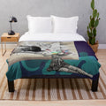Birds Plush Blanket featuring Hitchcock-inspired collage design