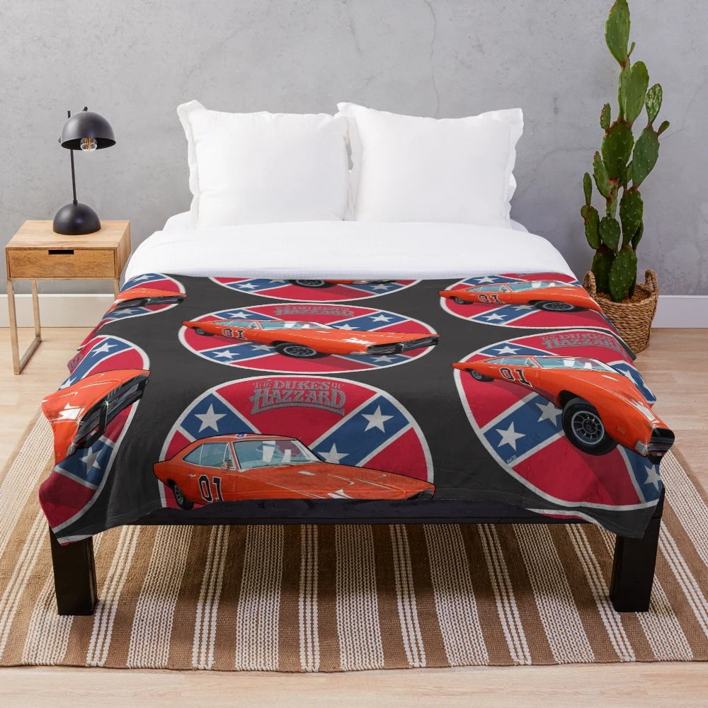 Plush Blanket Featuring Iconic Movie Cars