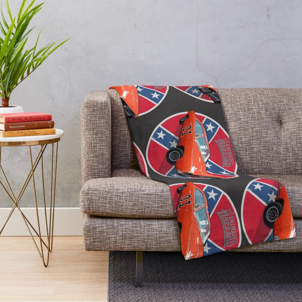 Plush Blanket Featuring Iconic Movie Cars