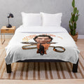 Plush blanket featuring a caricature of actor Christian Bale in a movie-inspired design
