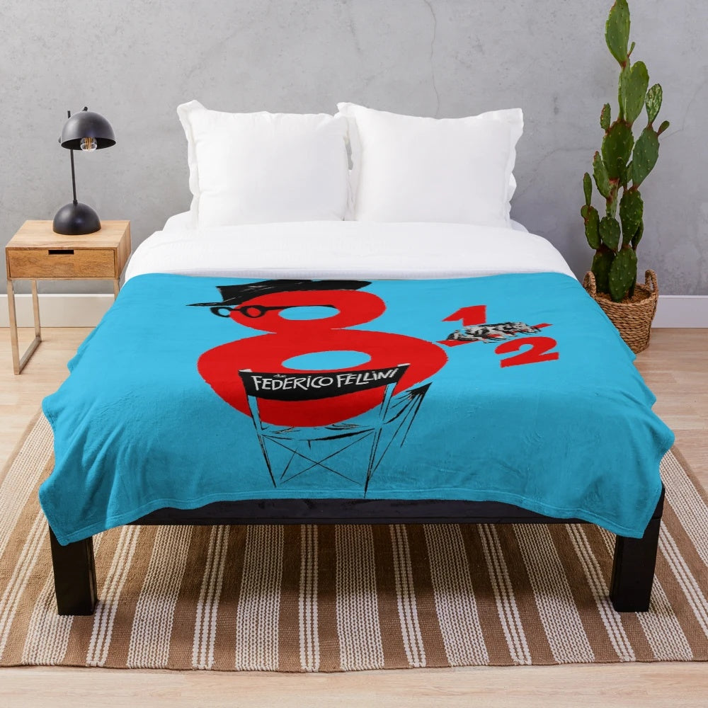 8 e mezzo plush blanket with movie-inspired design