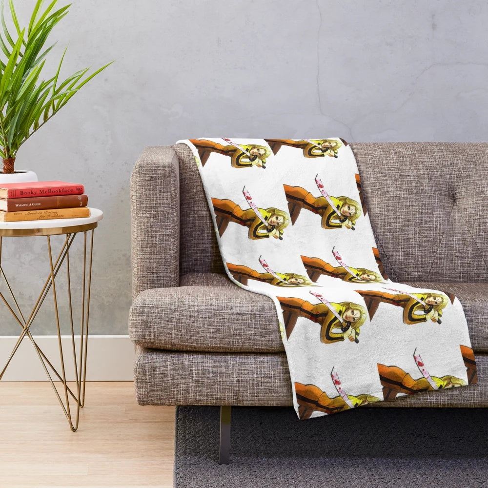Kill Bill inspired plush blanket featuring Uma Thurman
