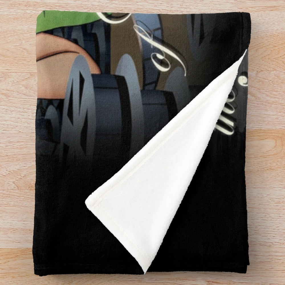 Plush blanket featuring cinema-themed design for movie podcast enthusiasts