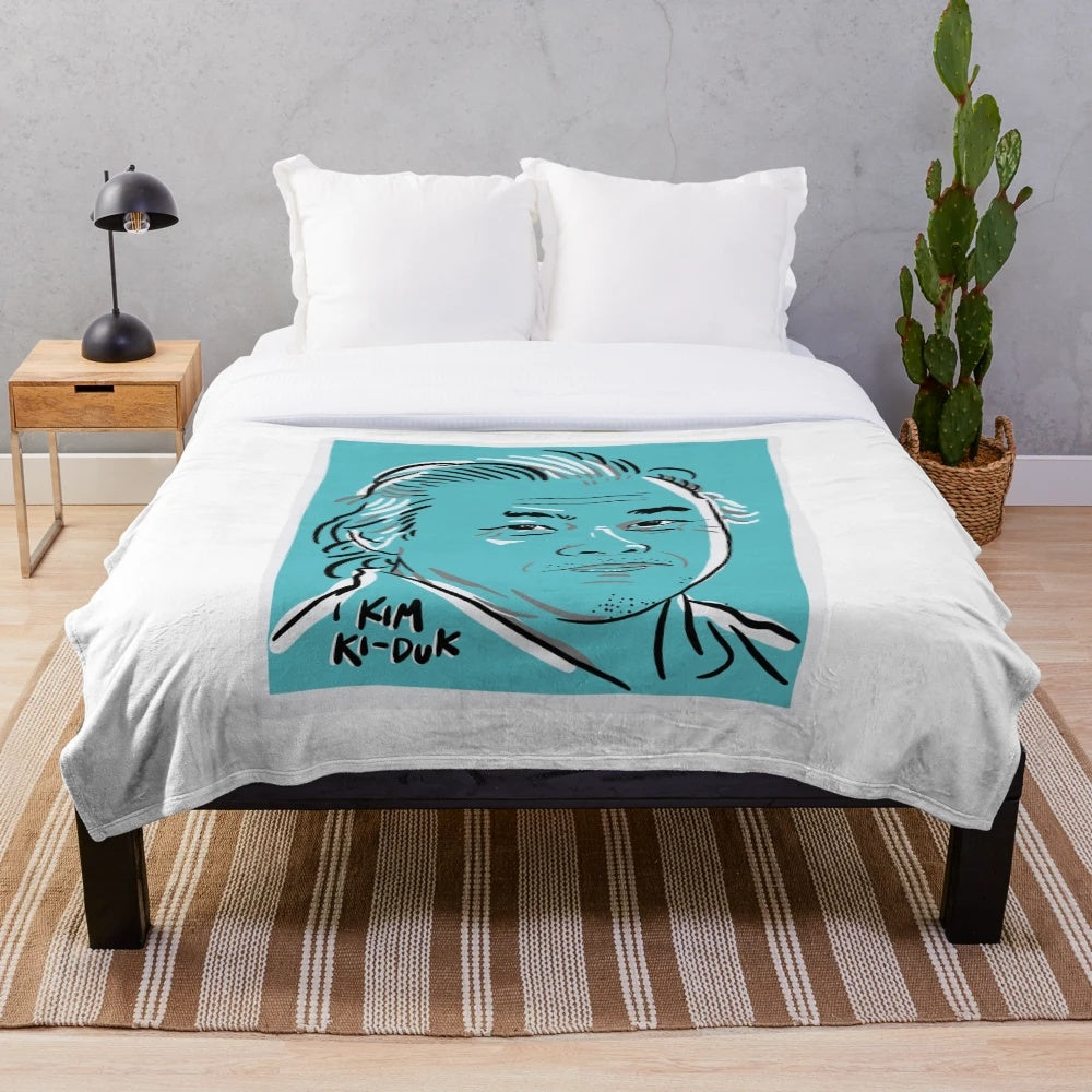 Plush blanket featuring the image of acclaimed Korean filmmaker Kim Ki-Duk