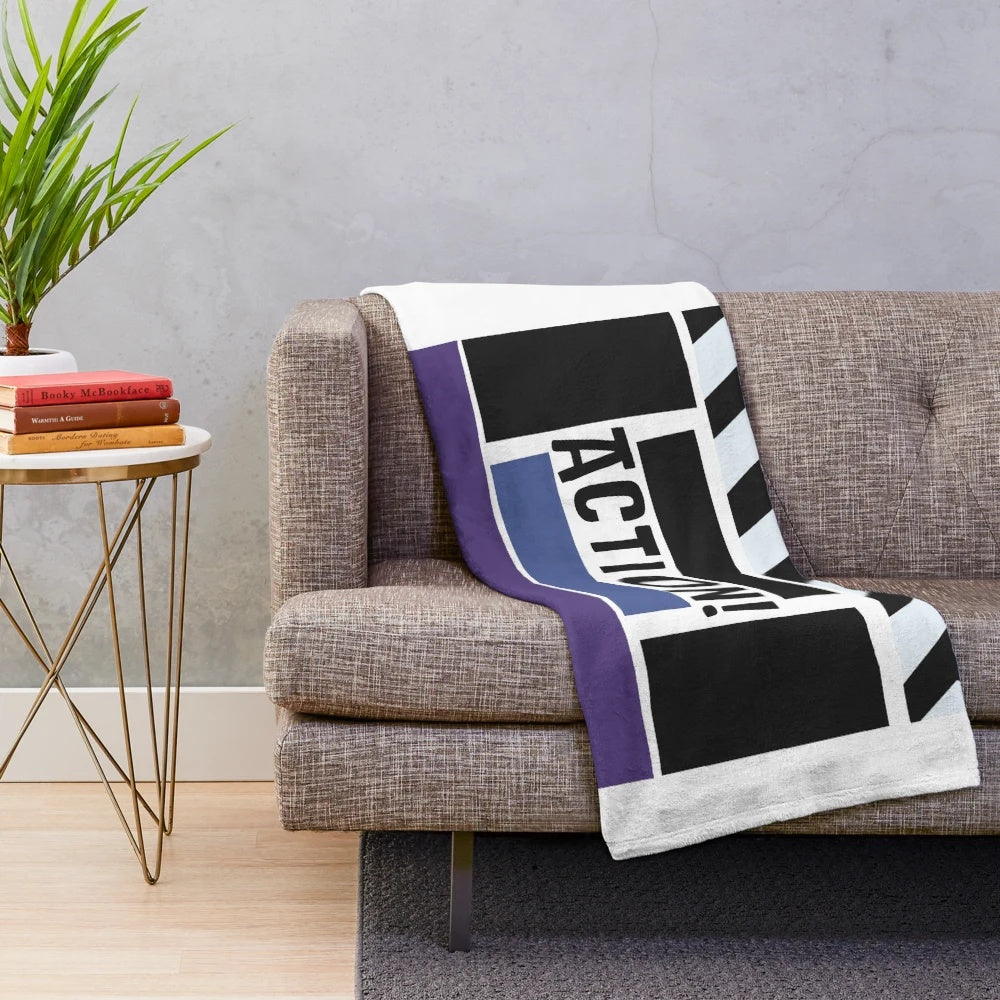 Cinematic plush blanket featuring movie-inspired design
