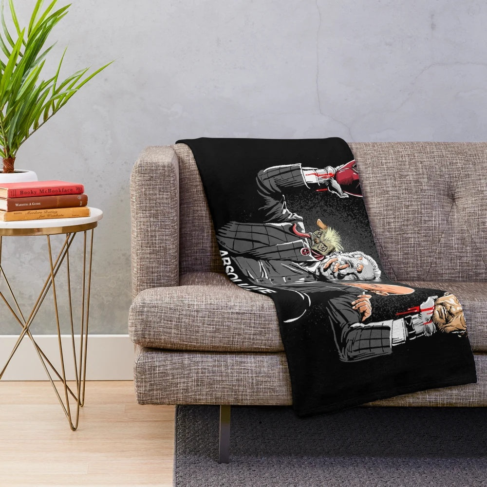 Cinematic plush blanket featuring movie and superhero themes