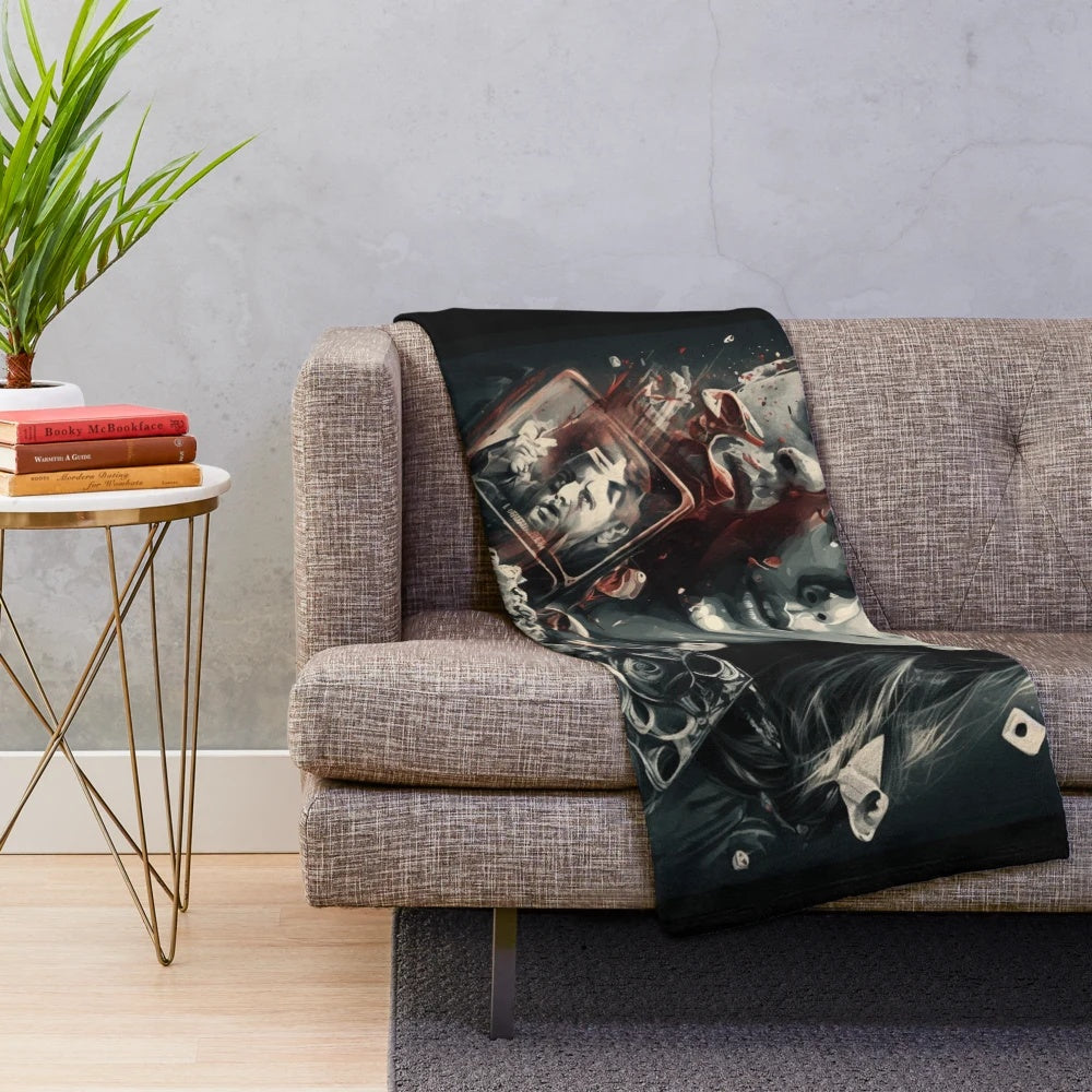 Cinematic plush blanket featuring a movie poster design