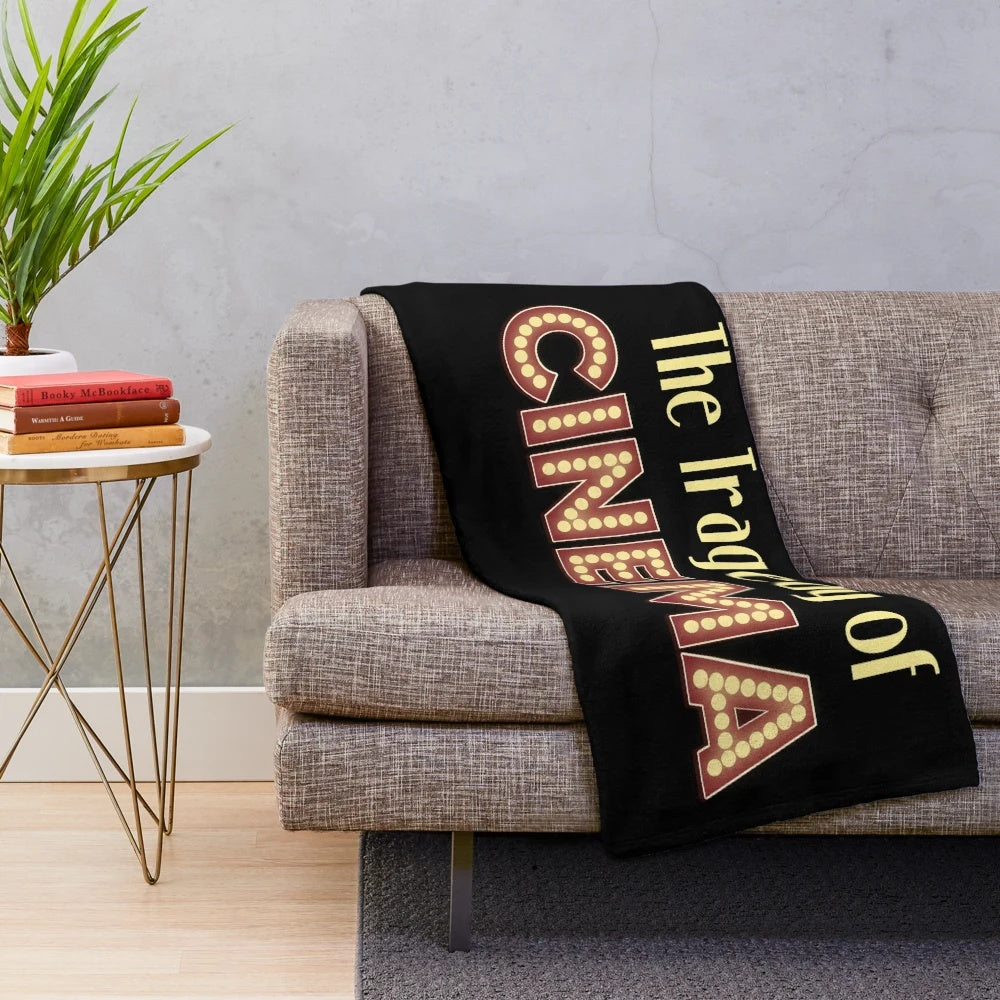 Movie logo plush blanket inspired by the tragedy of cinema
