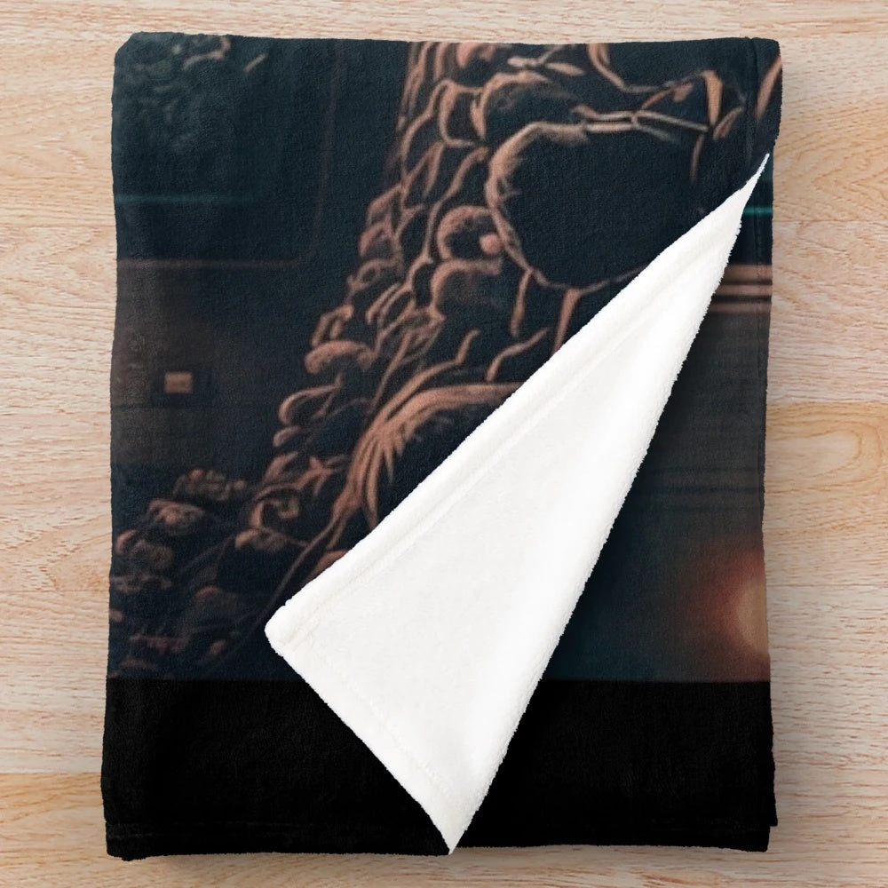 Cozy movie inspired plush blanket featuring a cinema-themed design