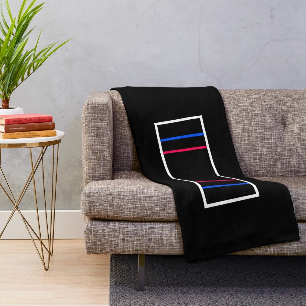 Cinematic plush blanket with aspect ratios and spherical design