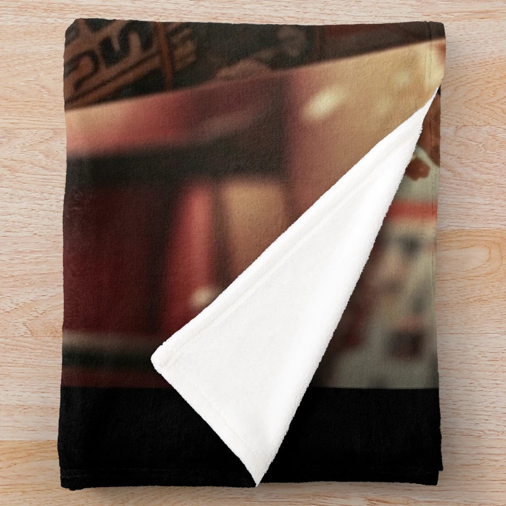 Cinematic popcorn plush blanket with a movie-inspired design