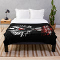 Raven plush blanket for dark music and cinema enthusiasts