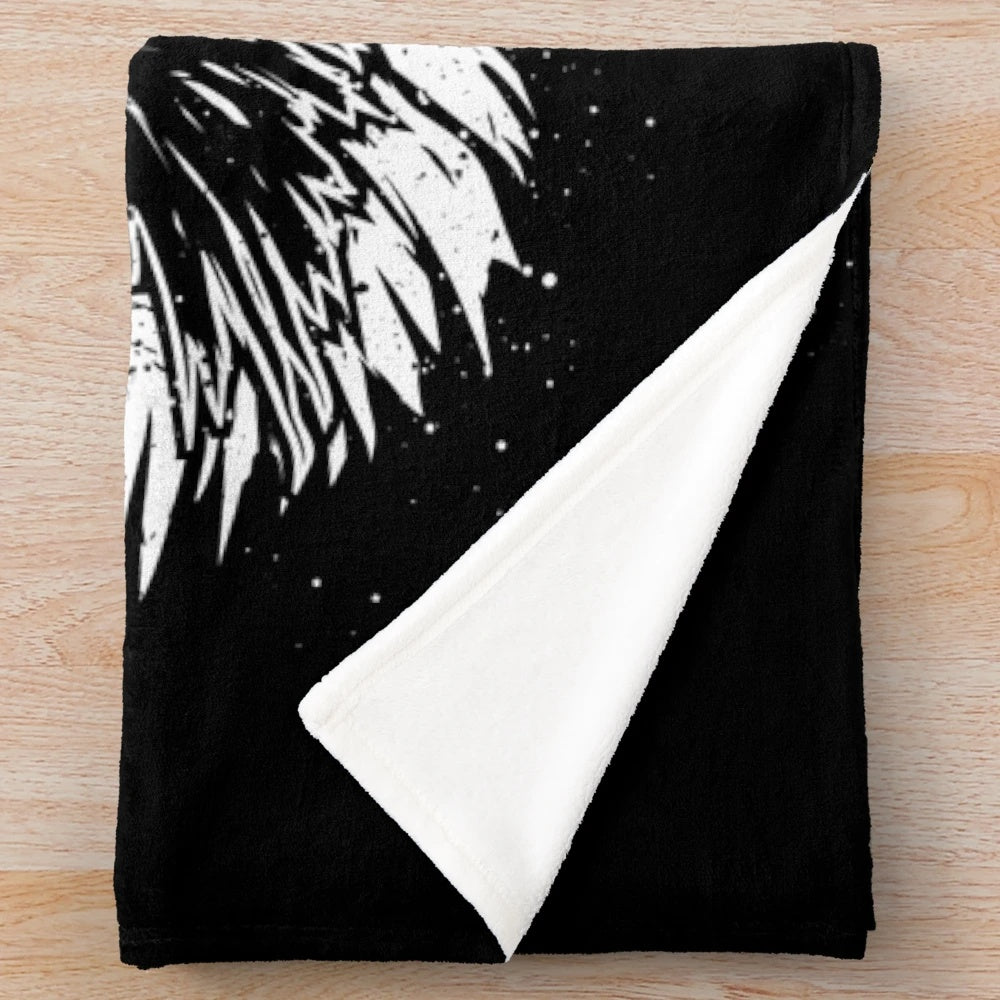 Raven plush blanket for dark music and cinema enthusiasts