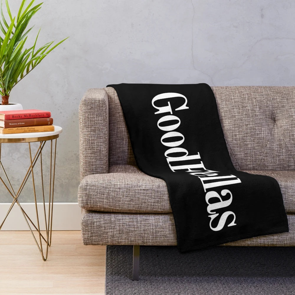 GoodFellas inspired plush blanket with vintage typography