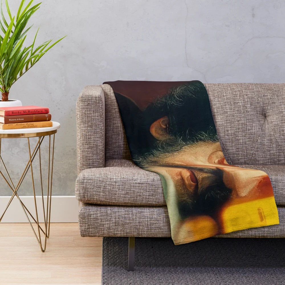 A plush blanket featuring a tribute to the legendary director Stanley Kubrick and the art of cinema.