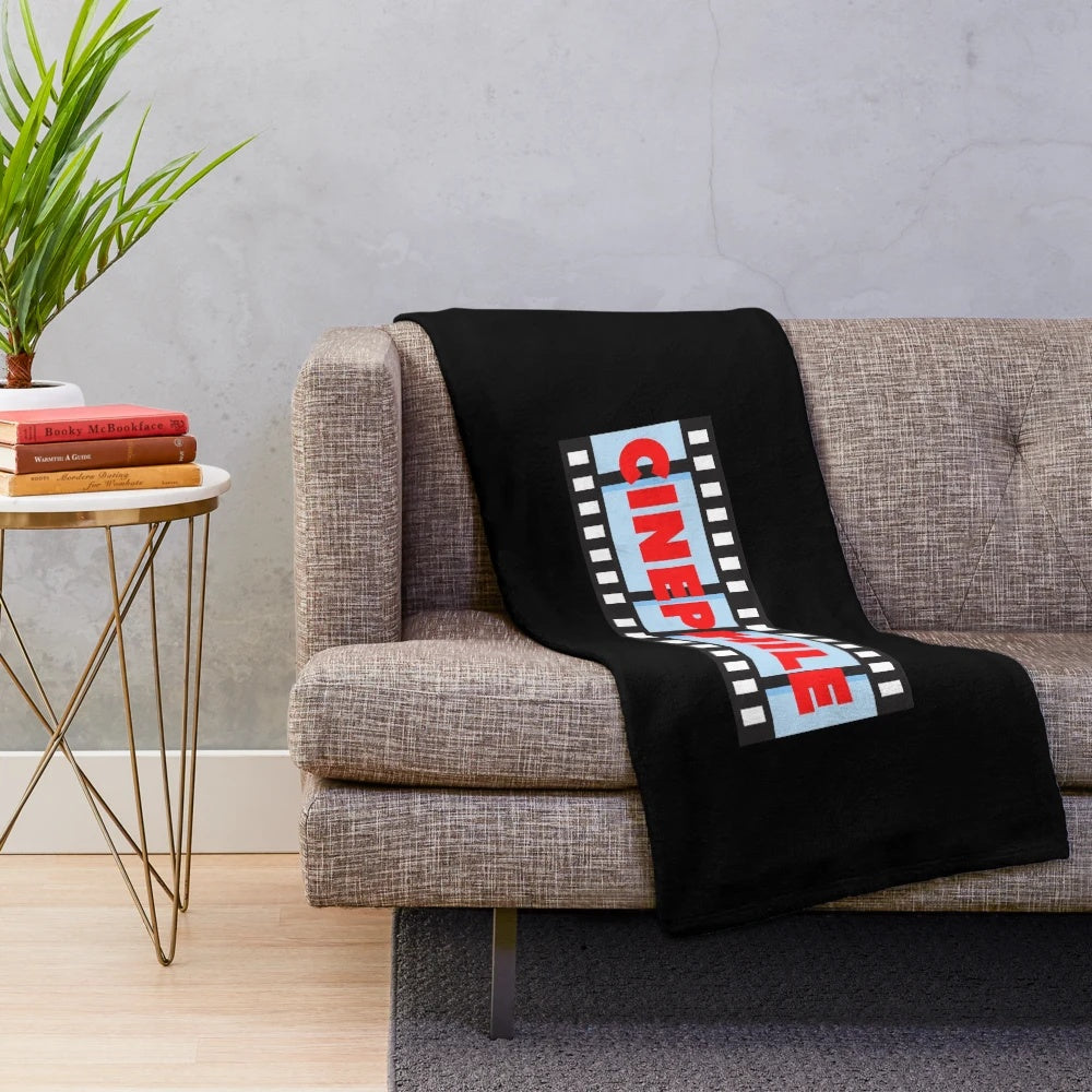 Cinephile Plush Blanket featuring a cozy design for movie lovers