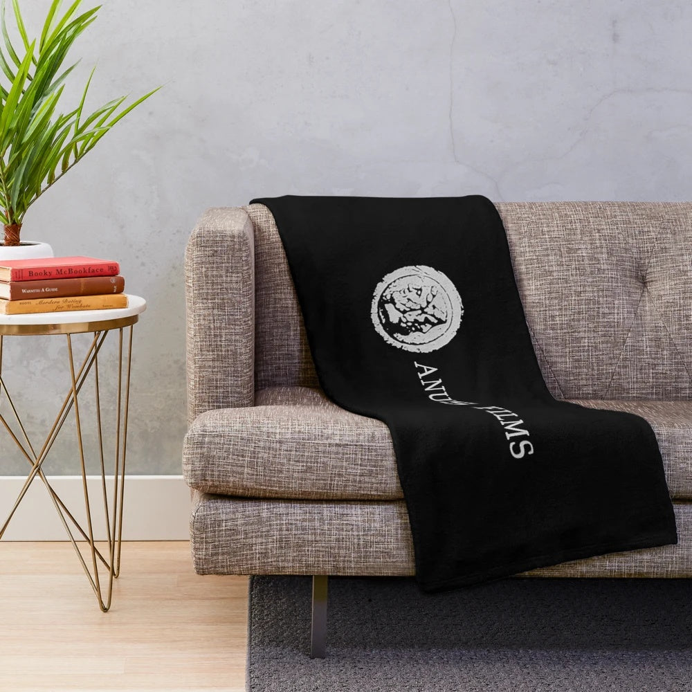 Plush blanket featuring a cinema parody design