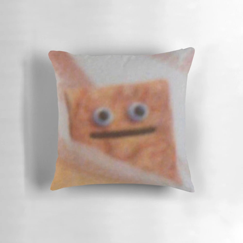 Cinnamon Toast Crunch inspired meme pillow with a whimsical, relatable design