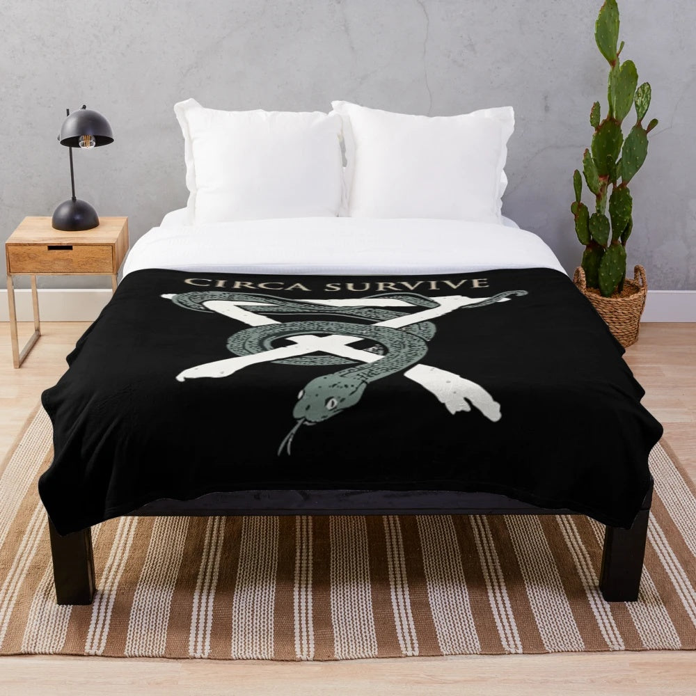 Circa Survive inspired plush blanket with snake head design