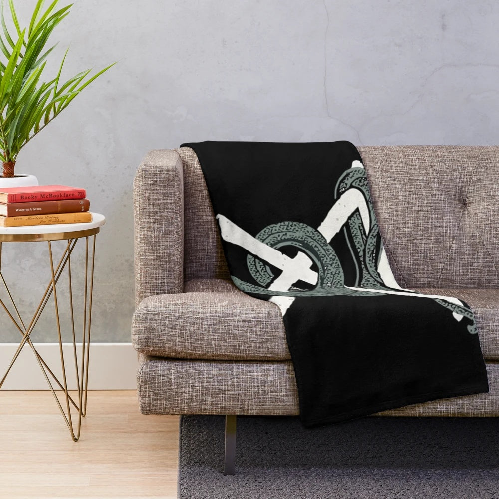 Circa Survive inspired plush blanket with snake head design