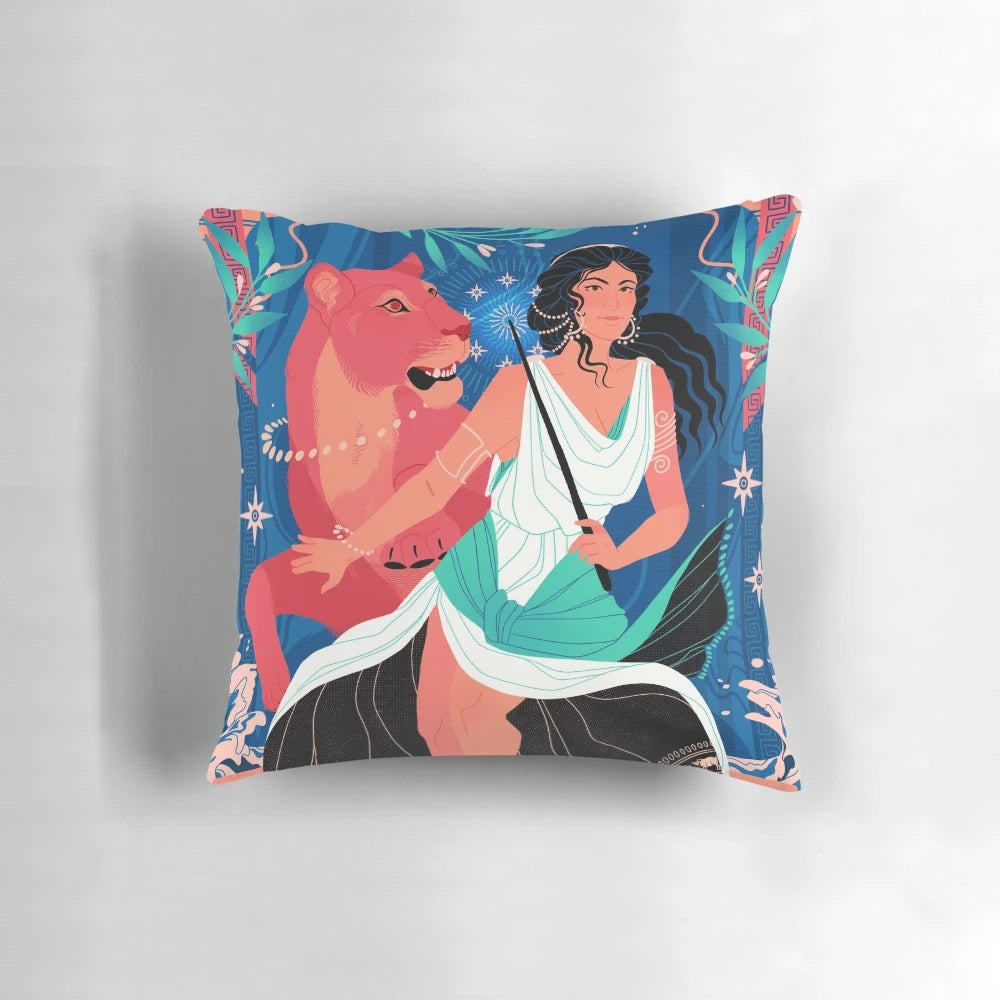 Circe pillow with ancient Greek mythology design